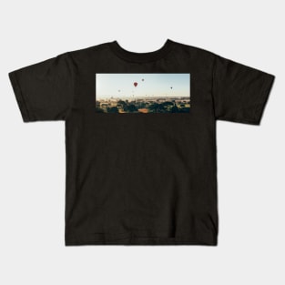 Hot-Air Balloons Flying Over Bagan Pagodas in Myanmar (Burma) Kids T-Shirt